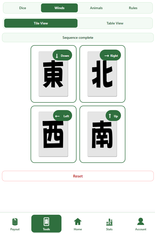Wind tiles selection